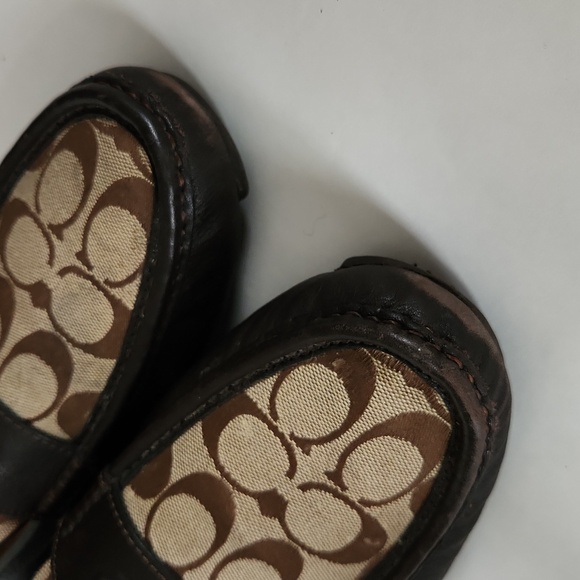11 COACH mens loafers slip on brown C logo, driving moccasins,  loafers - Picture 7 of 9